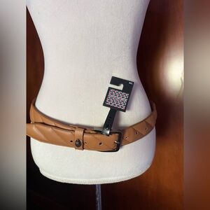 ⚜️ KURT GEIGER LONDON EAGLE - HEAD CARAMEL/TAN LEATHER BELT SIZE M/L ⚜️